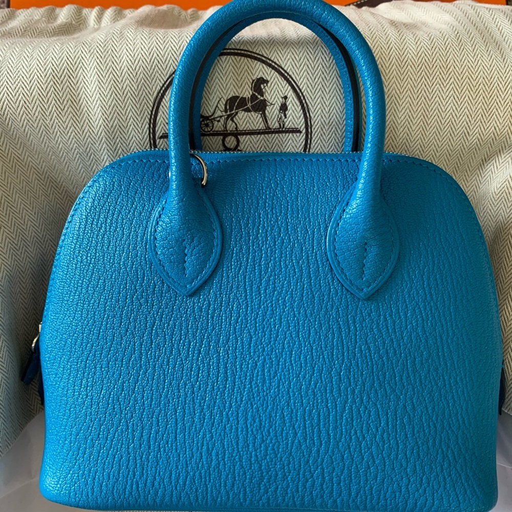 Hermes Bolide 1923 Mini in Bleu Frida - Brand New!
